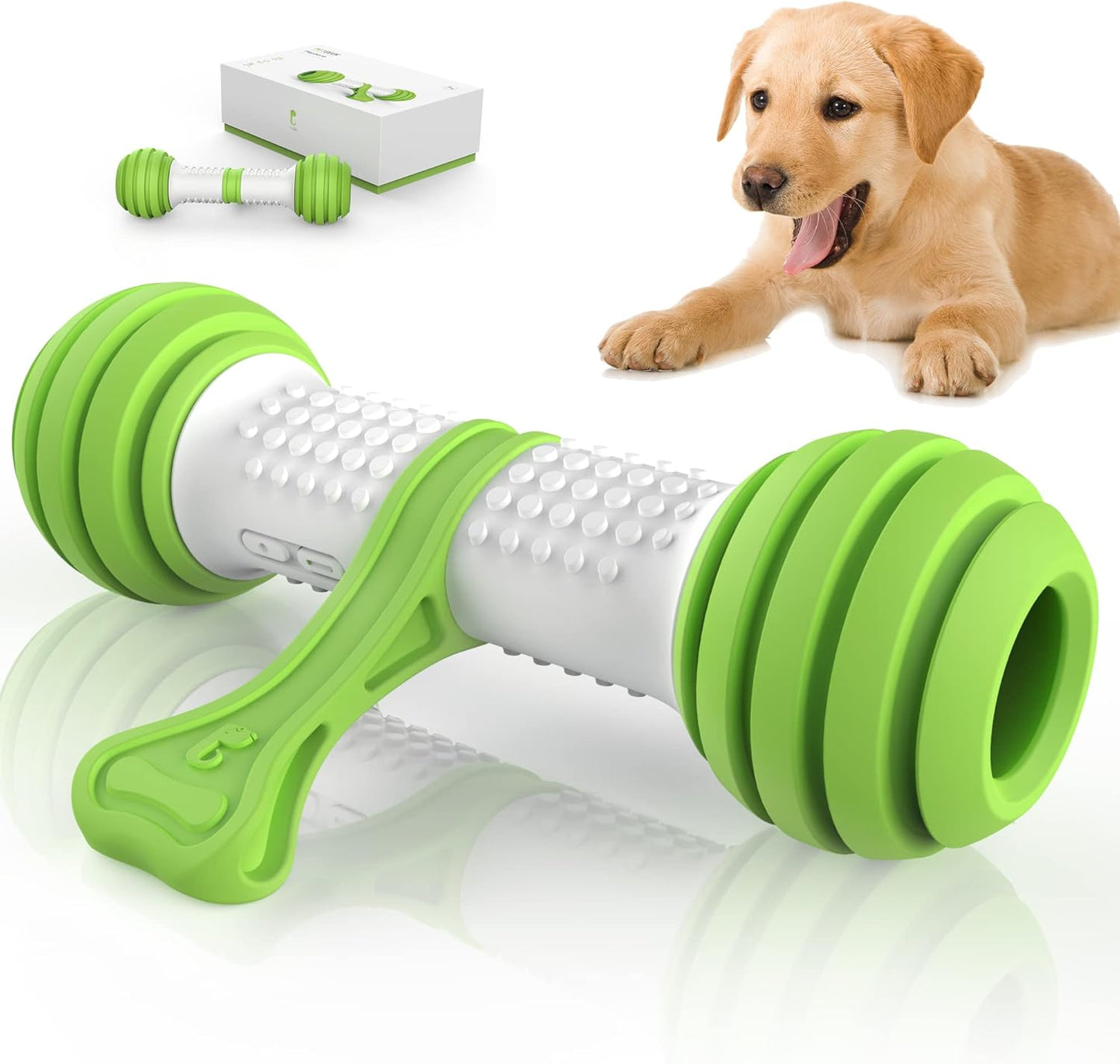 Interactive Dog Toys, Motion Activated Electronic Dog Toy Interactive Dog Bone Toys for Medium Large Dogs, USB Rechargeable Automatic Dog Toy for Boredom and Stimulating (Green)