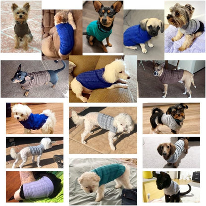 Knitted Small Dog Sweater, Turtleneck Pullover Warm Winter Puppy Clothes | Lightweight & Warm Knitted Winter Sweatshirt, Cold Weather Coat for Dog Girl & Boy, Cute Puppy Costume, Machine Washable