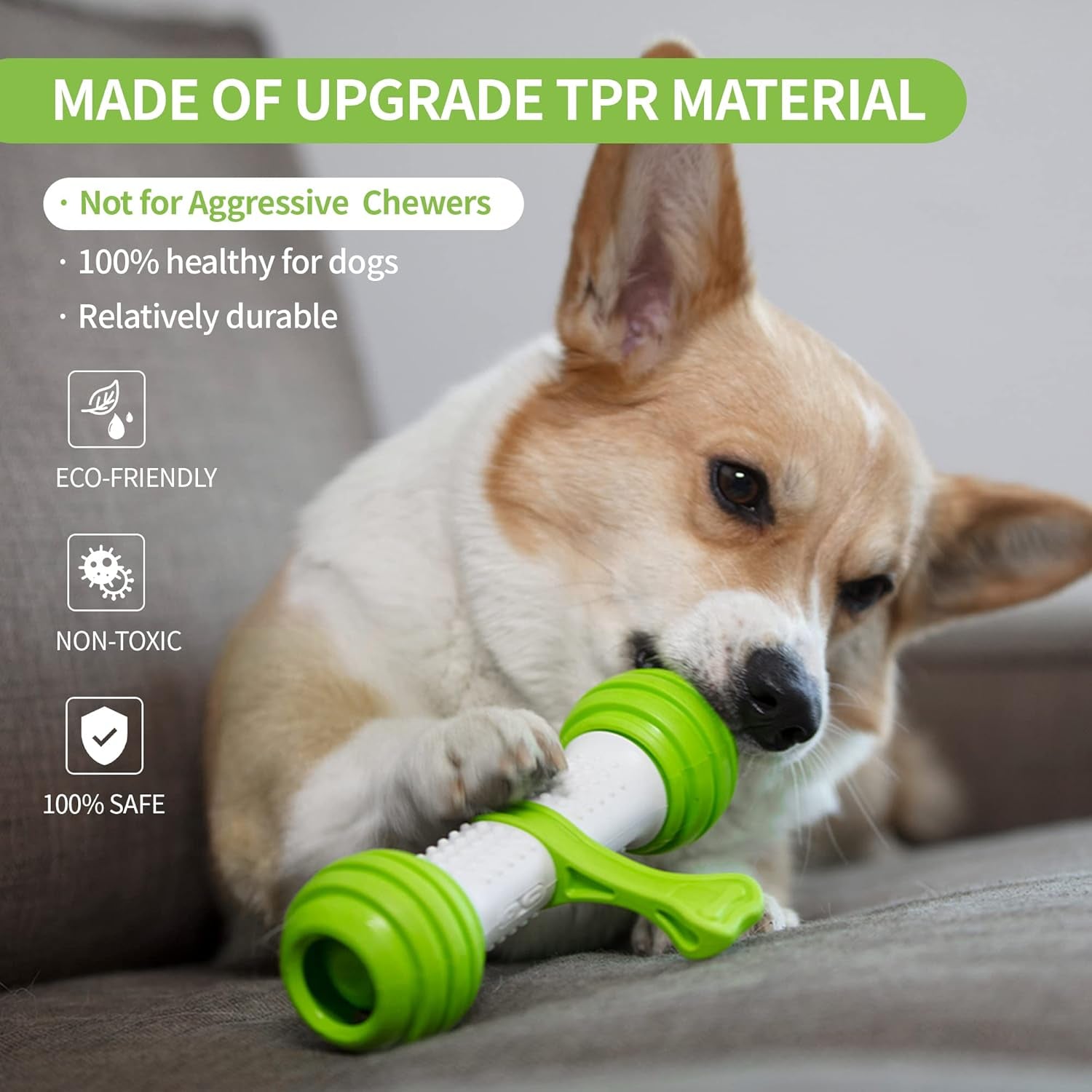 Interactive Dog Toys, Motion Activated Electronic Dog Toy Interactive Dog Bone Toys for Medium Large Dogs, USB Rechargeable Automatic Dog Toy for Boredom and Stimulating (Green)