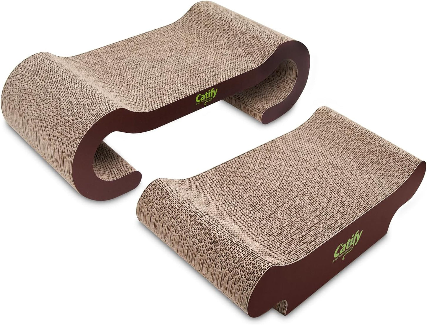 Catify Corrugated Cardboard Cat Scratcher - Lounger I | Corrugated Cardboard, Double Sided Cat Scratching Pad, Indoor Furniture Protector, Durable, for Kittens and Cats,