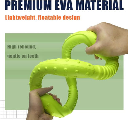 Dog Ring Toy, Durable Soft Flying Disc for Throwing Catching Grabbing, Water Floating Dog Training Fetch Ring for Medium Large Breeds, Outdoor (Green/11.8Inch)