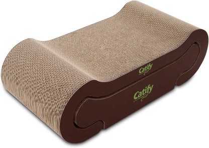 Catify Corrugated Cardboard Cat Scratcher - Lounger I | Corrugated Cardboard, Double Sided Cat Scratching Pad, Indoor Furniture Protector, Durable, for Kittens and Cats,