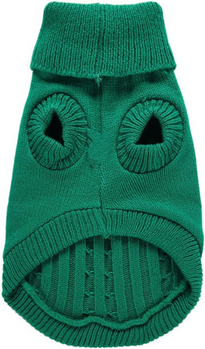 Knitted Small Dog Sweater, Turtleneck Pullover Warm Winter Puppy Clothes | Lightweight & Warm Knitted Winter Sweatshirt, Cold Weather Coat for Dog Girl & Boy, Cute Puppy Costume, Machine Washable