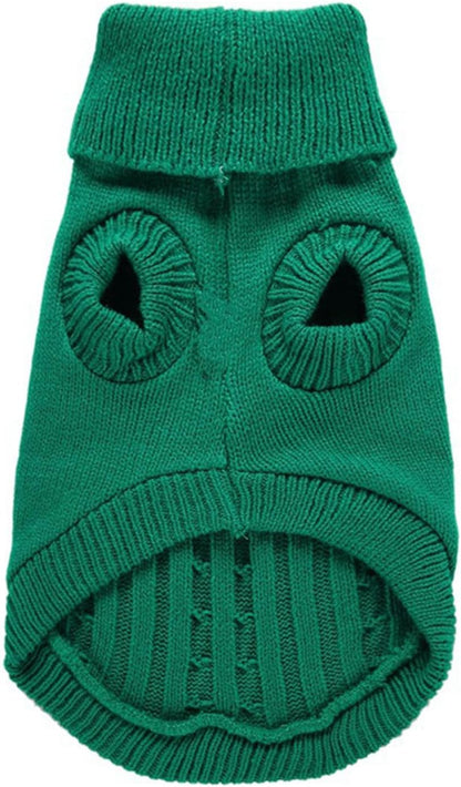 Knitted Small Dog Sweater, Turtleneck Pullover Warm Winter Puppy Clothes | Lightweight & Warm Knitted Winter Sweatshirt, Cold Weather Coat for Dog Girl & Boy, Cute Puppy Costume, Machine Washable